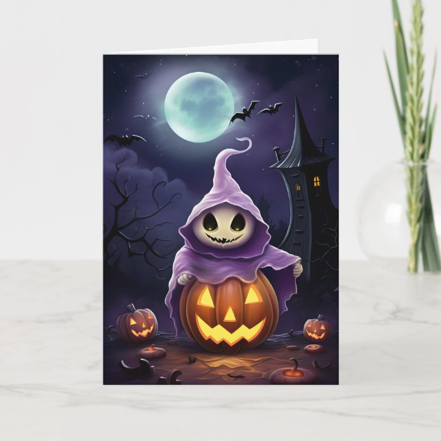 Halloween Ghost Illustration Kort (Framsida)