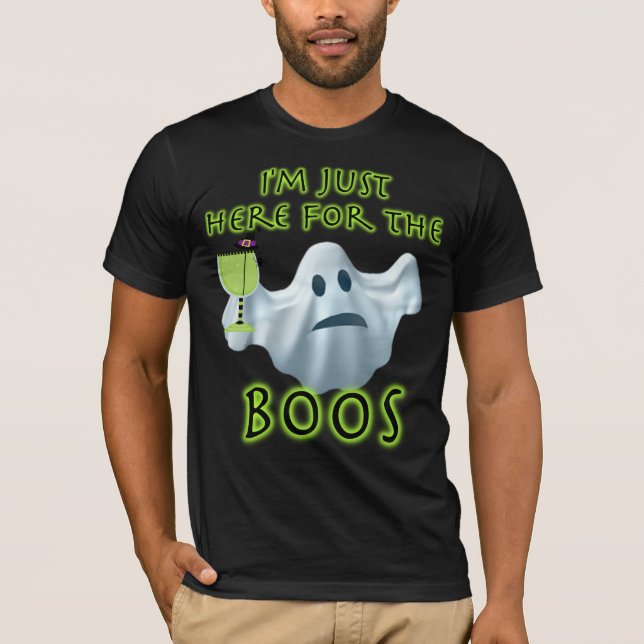 Halloween Ghost jag är här för Boos T Shirt (Framsida)