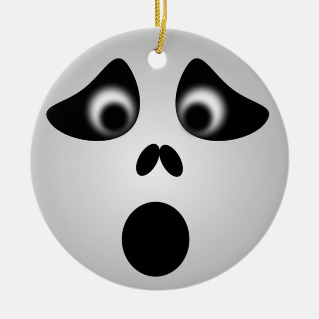 HALLOWEEN GHOST JULGRANSPRYDNAD KERAMIK (Framsidan)