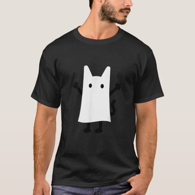 Halloween Ghost Kitten  T Shirt (Framsida)