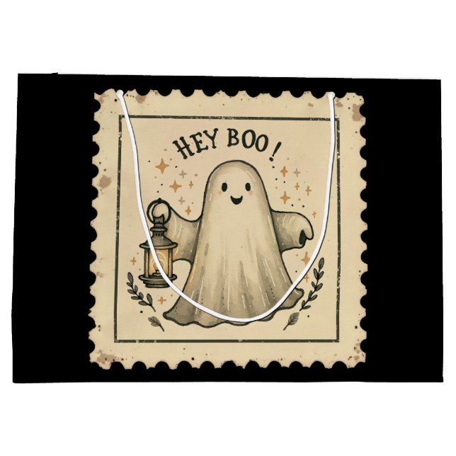 Halloween Ghost Lantern Gift Bag - "Hej Boo" (Baksidan)