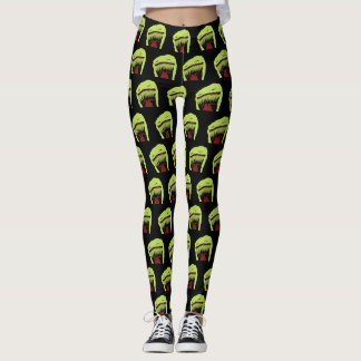 Halloween Ghost Laughing Pem 2 Mouths Trick Treat Leggings