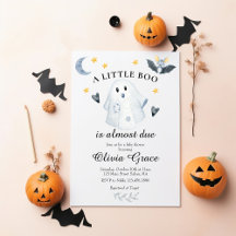 Halloween Ghost Little Boo Baby Shower-inbjudan