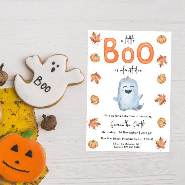 Halloween Ghost Little Boo Baby Shower-inbjudan Inbjudningar (Skapare uppladdad)