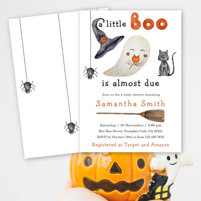 Halloween Ghost Little Boo Baby Shower-inbjudan Inbjudningar (Skapare uppladdad)