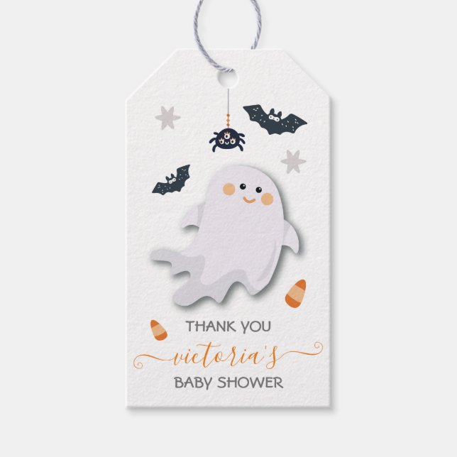 Halloween Ghost Little Boo Presentetikett (Framsidan)