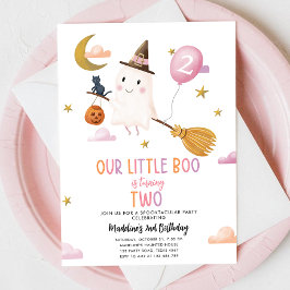 Halloween Ghost Little Boo Spooktacular Birthday Inbjudningar