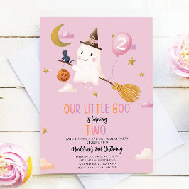 Halloween Ghost Little Boo Spooktacular Birthday Inbjudningar