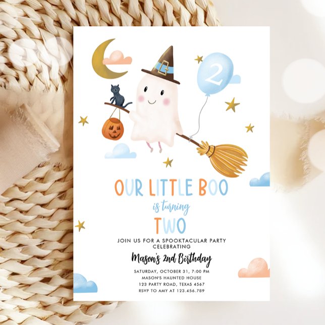 Halloween Ghost Little Boo Spooktacular Birthday Inbjudningar (Skapare uppladdad)