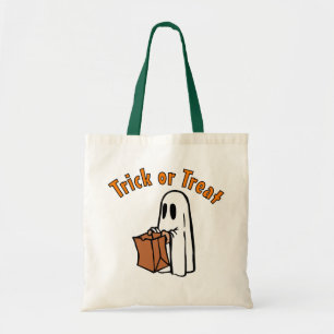 Halloween Ghost med Bag Bus eller godis Tygkasse