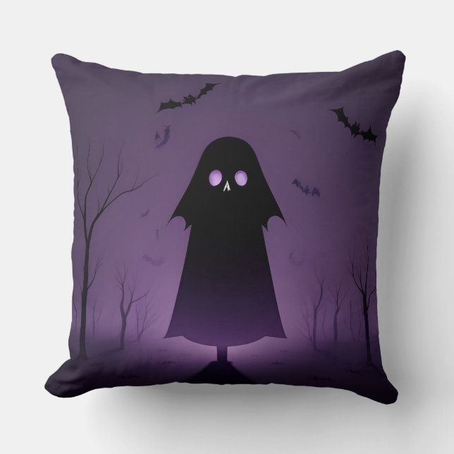 Halloween Ghost med Fladdermus Kudde (Framsida)