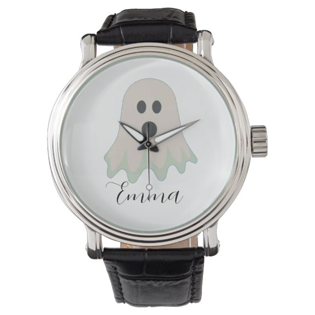 Halloween Ghost med Namn Armbandsur (Framsida)