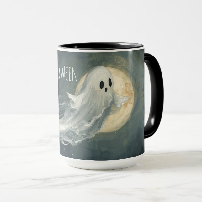 Halloween Ghost Mugg | Spooky Coffee Kopp (Framsida höger)