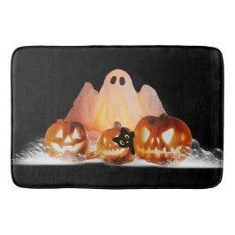 Halloween Ghost och Black Cat Bathroom Bubbles Badrumsmatta