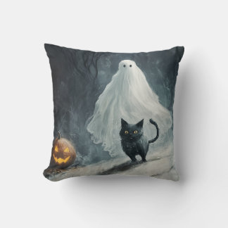 Halloween Ghost och Black Cat Kudde