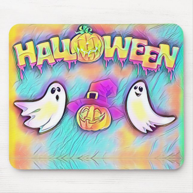 Halloween Ghost och Pumpkins Musmatta (Framsidan)