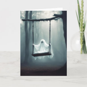 Halloween Ghost på en sväng Helgkort