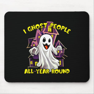 Halloween Ghost People hela året, rund fjony Ghost Musmatta