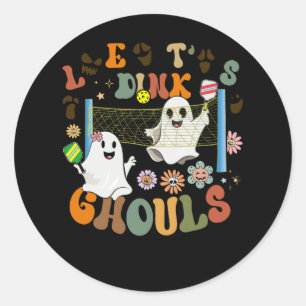 Halloween Ghost Pickleball Costume Låt oss D Runt Klistermärke
