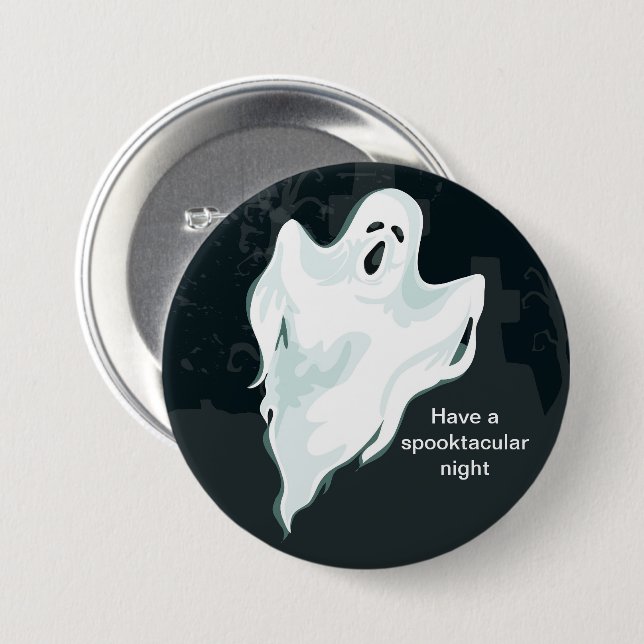 Halloween Ghost Pin Knapp (Framsida & baksida)