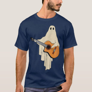 Halloween Ghost Play Guitar roligt 1565 T Shirt