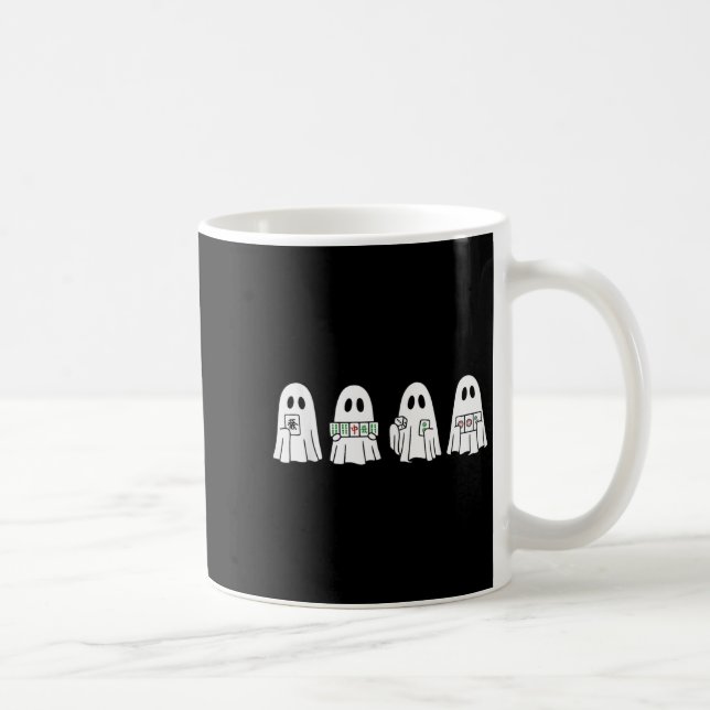 Halloween Ghost Playing Mahjong Soky Season Game D Kaffemugg (Höger)