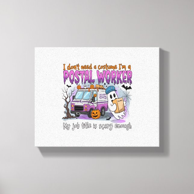 Halloween Ghost,Postarbetare Canvastryck (Framsida)