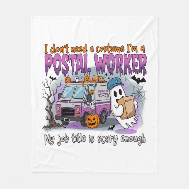 Halloween Ghost,Postarbetare Fleecefilt (Framsidan)
