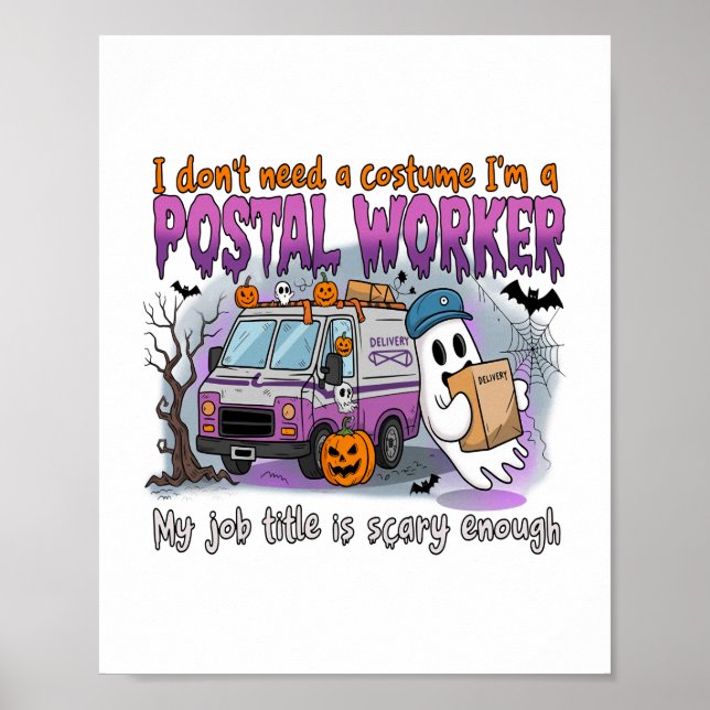 Halloween Ghost,Postarbetare Poster (Framsidan)