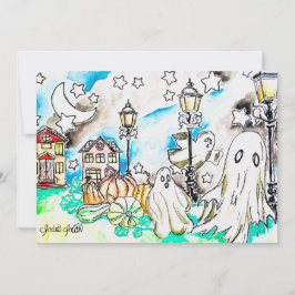 Halloween Ghost Print Julkort
