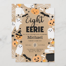 Halloween Ghost Pumpkin 8:e Födelsedagsfesten Inbjudningar
