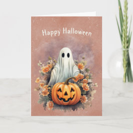Halloween Ghost Pumpkin Festive Kort