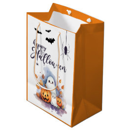 Halloween Ghost Pumpkin Medium Bus eller godis Bag
