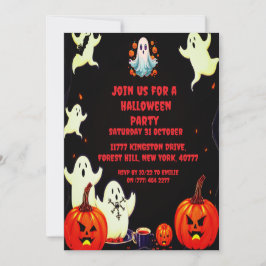 Halloween Ghost Pumpkin Party-inbjudan Inbjudningar