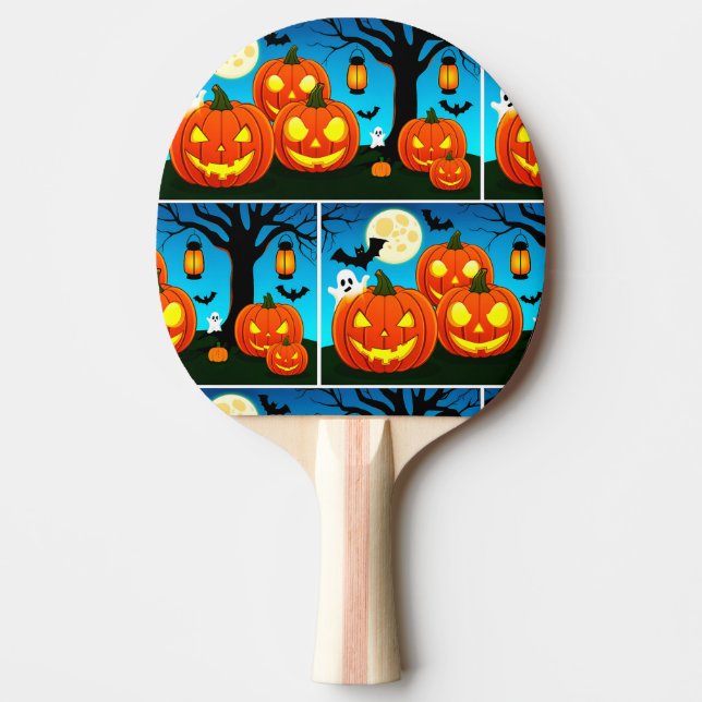 Halloween Ghost, Pumpkins, Fladdermus Pingisracket (Framsidan)