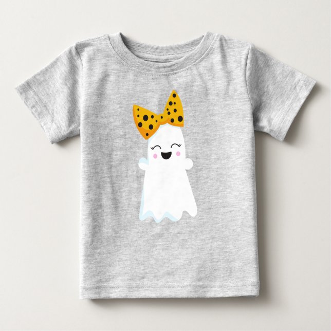 Halloween, Ghost, Ribbon, Bow, Boo, Bus eller godi T Shirt (Framsida)