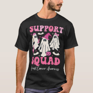Halloween Ghost Rosa Witch Hat Support Squad Breas T Shirt