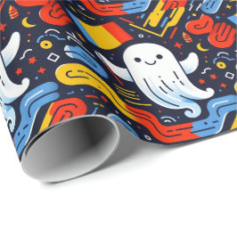 Halloween Ghost Rumänska Flagga färg Presentpapper