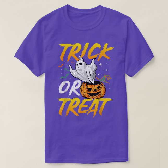 Halloween Ghost Scary Pumpkin Boys Girls Kids Cute T Shirt (Design framsida)