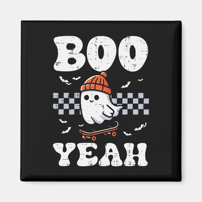 Halloween Ghost Skateboard Boo Ja Costume Boys K Magnet (Framsidan)