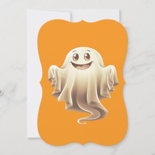 Halloween Ghost Smiling Inbjudningar (Framsida)