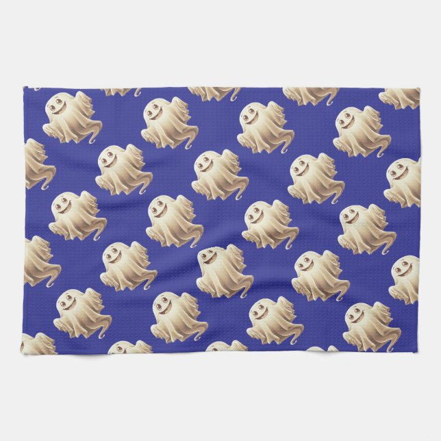 Halloween Ghost Smiling Kökshandduk (Horisontell)