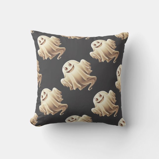 Halloween Ghost Smiling Kudde (Framsida)