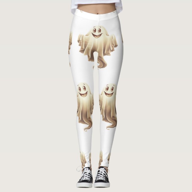 Halloween Ghost Smiling Leggings (Framsida)