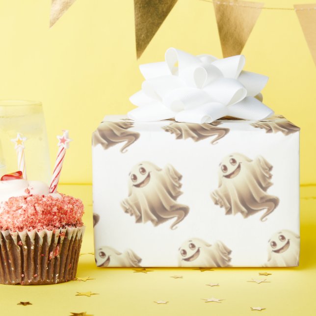 Halloween Ghost Smiling Presentpapper (Födelsedagsfest)