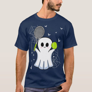 Halloween Ghost spelar Tennis Racket Boll Game Sp T Shirt