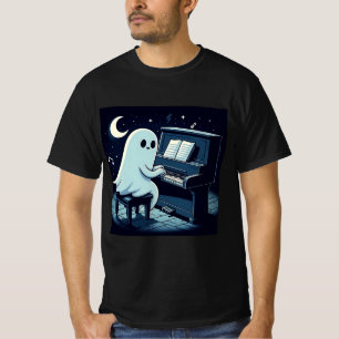 Halloween Ghost Spelning Piano Funny T Shirt