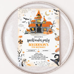 Halloween Ghost Spooktacular Födelsedagsfest Inbjudningar