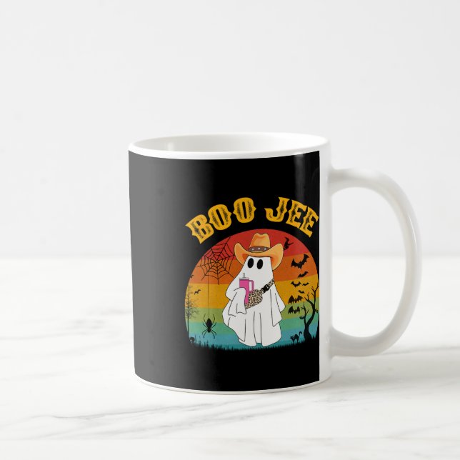 Halloween Ghost Spooky Costume Boo Jee Ghost med Kaffemugg (Höger)