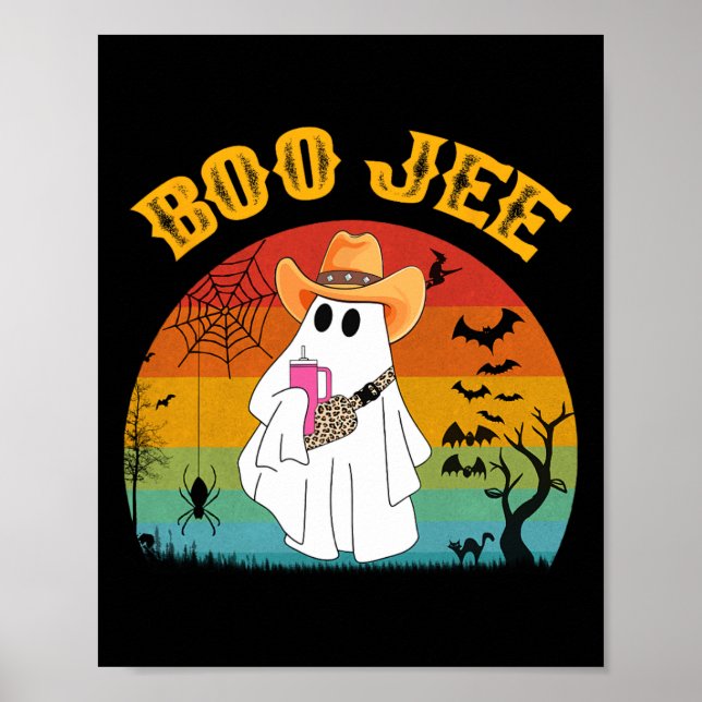 Halloween Ghost Spooky Costume Boo Jee Ghost med Poster (Framsidan)